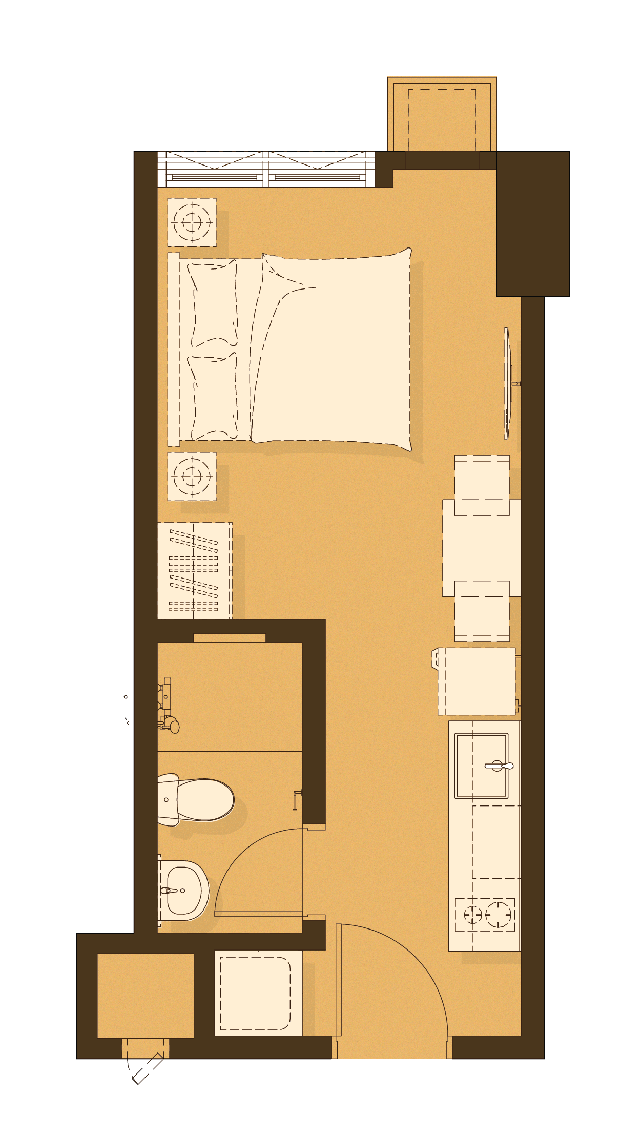 Studio unit floor plan at Aranda at Balen Torre Lorenzo