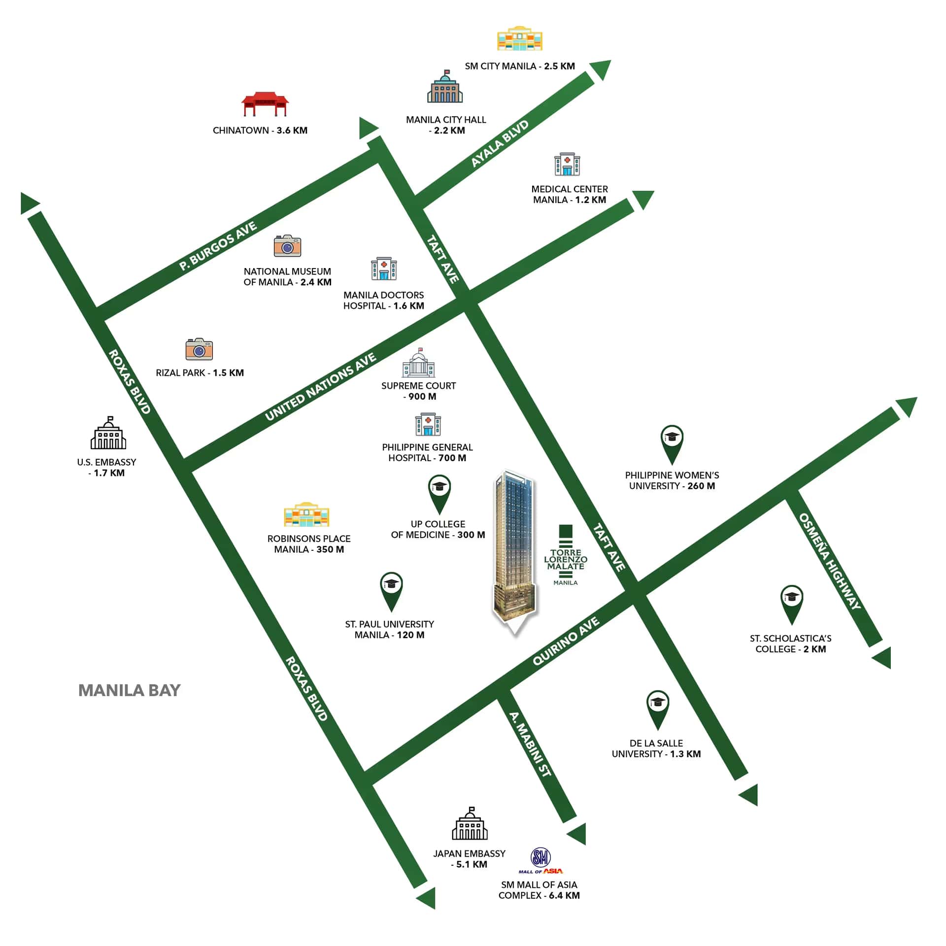 The Residences Torre Lorenzo Malate location map