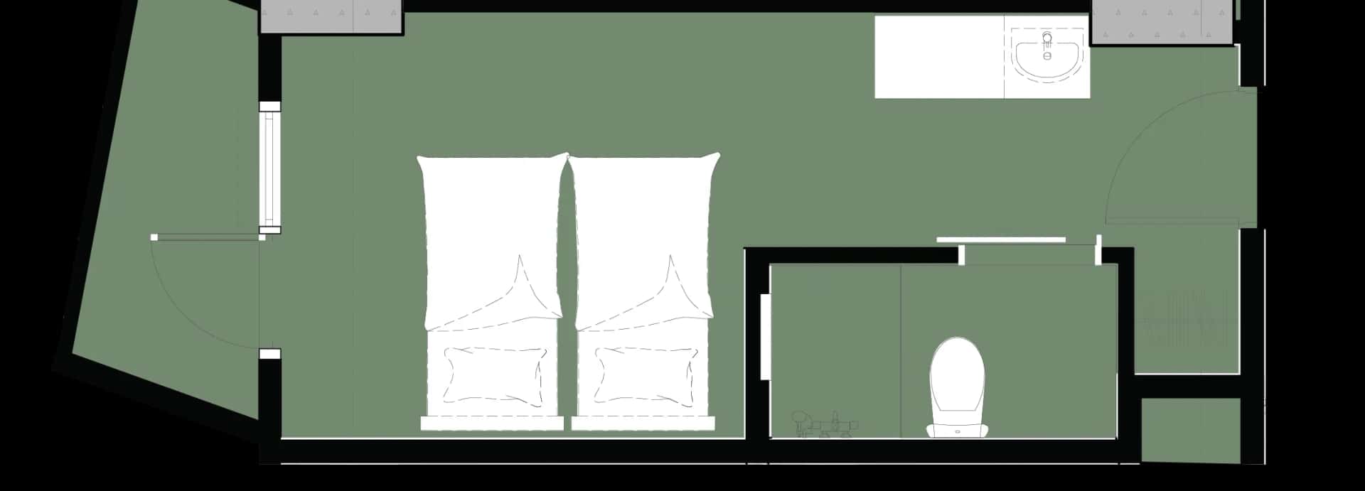 Studio b unit floor plan at Crest Suites at Tierra Davao