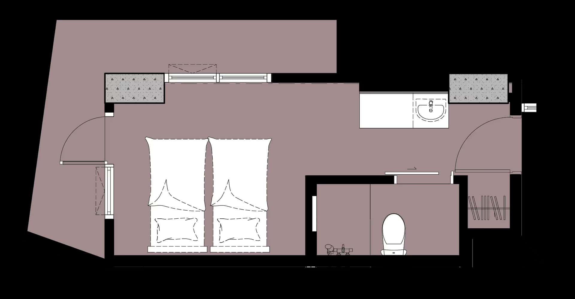Studio e unit floor plan at Crest Suites at Tierra Davao