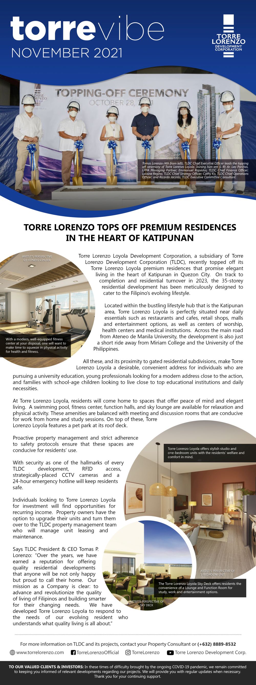 Torre Lorenzo tops off Premium Residences in the heart of Katipunan